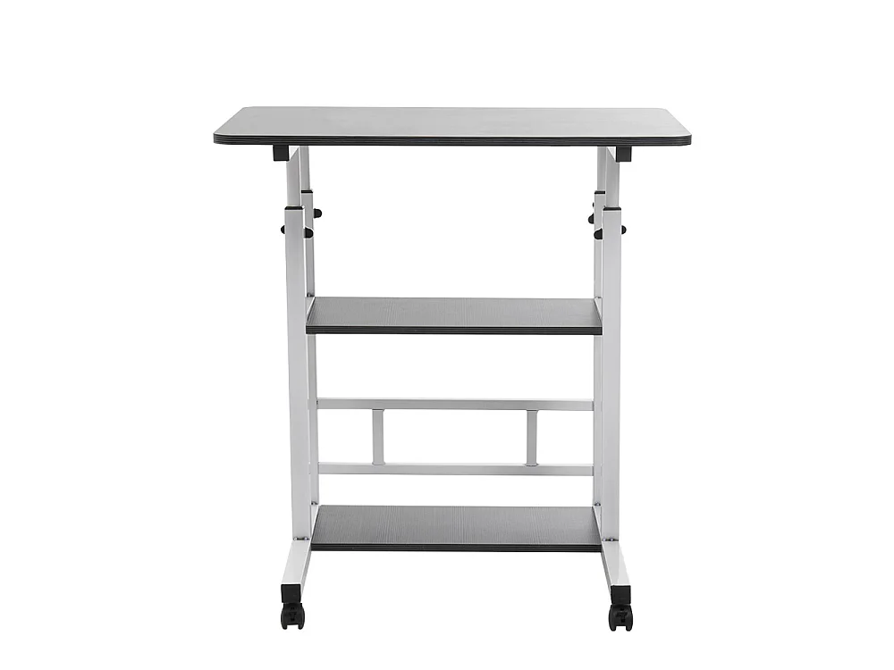 Height Adjustable Mobile Overbed Table - Black