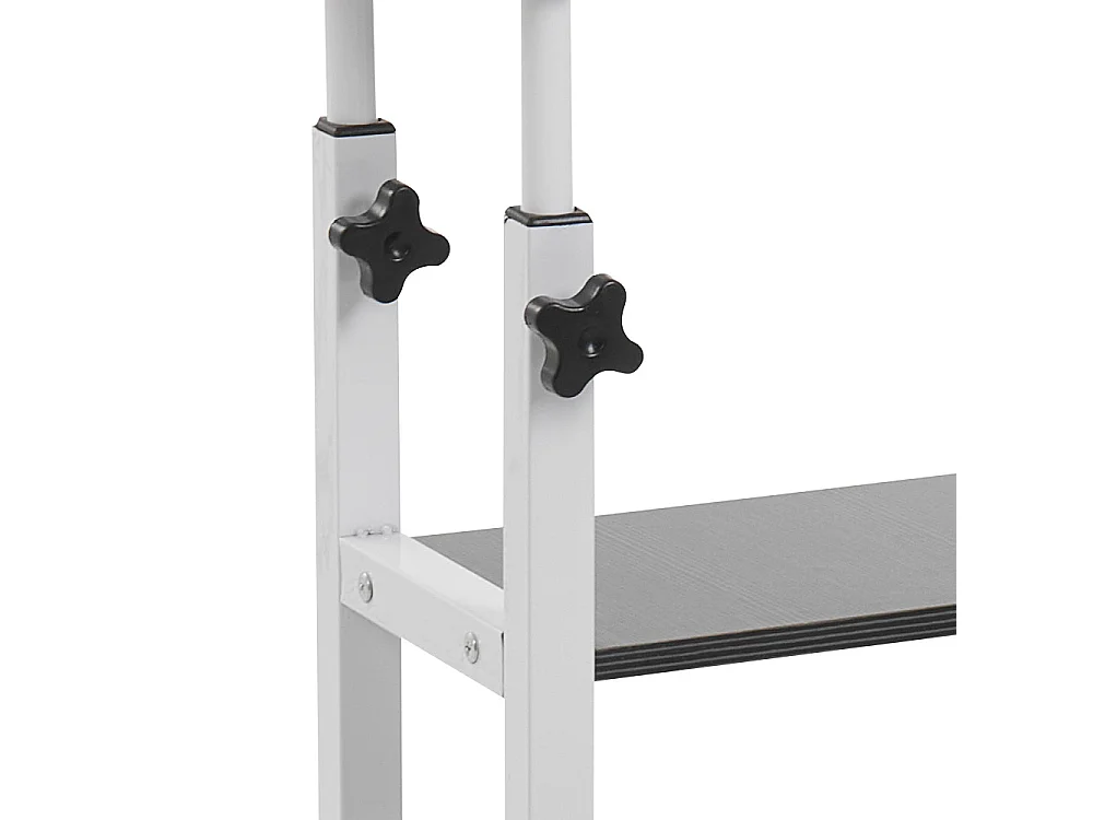 Height Adjustable Mobile Overbed Table - Black