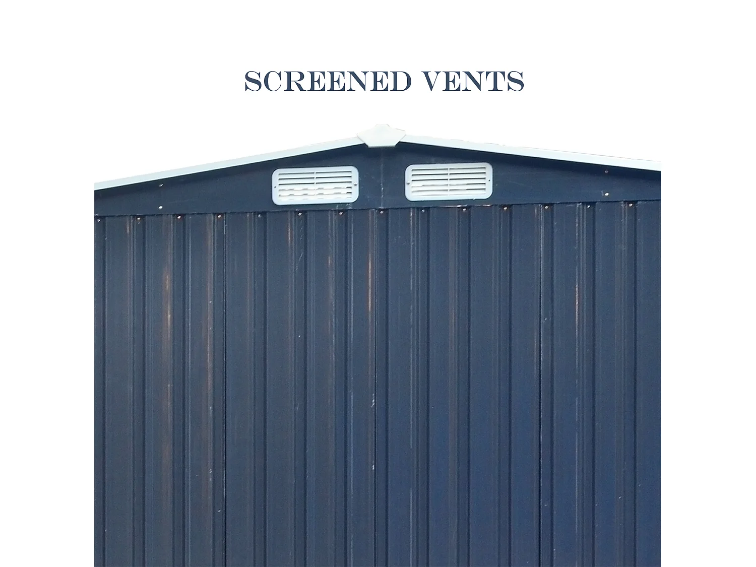 4 x 8 ft Anthracite Metal Garden Storage Shed with Firewood Storage Apex Roof