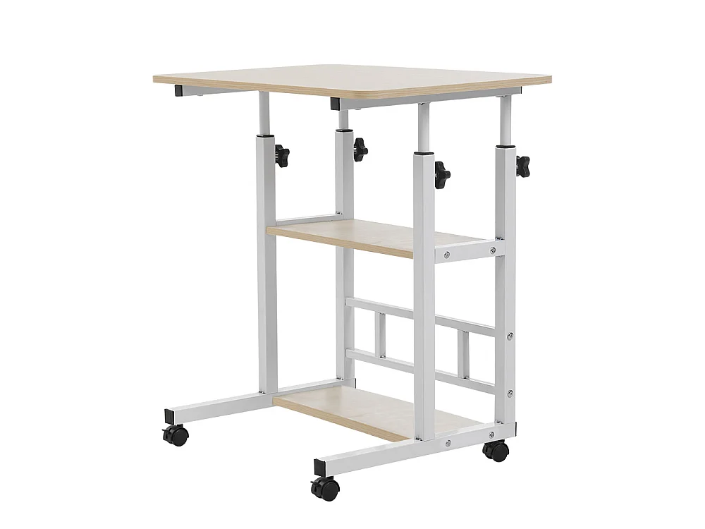 Height Adjustable Mobile Overbed Table - Natural