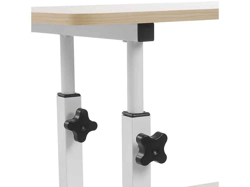 Height Adjustable Mobile Overbed Table - Natural