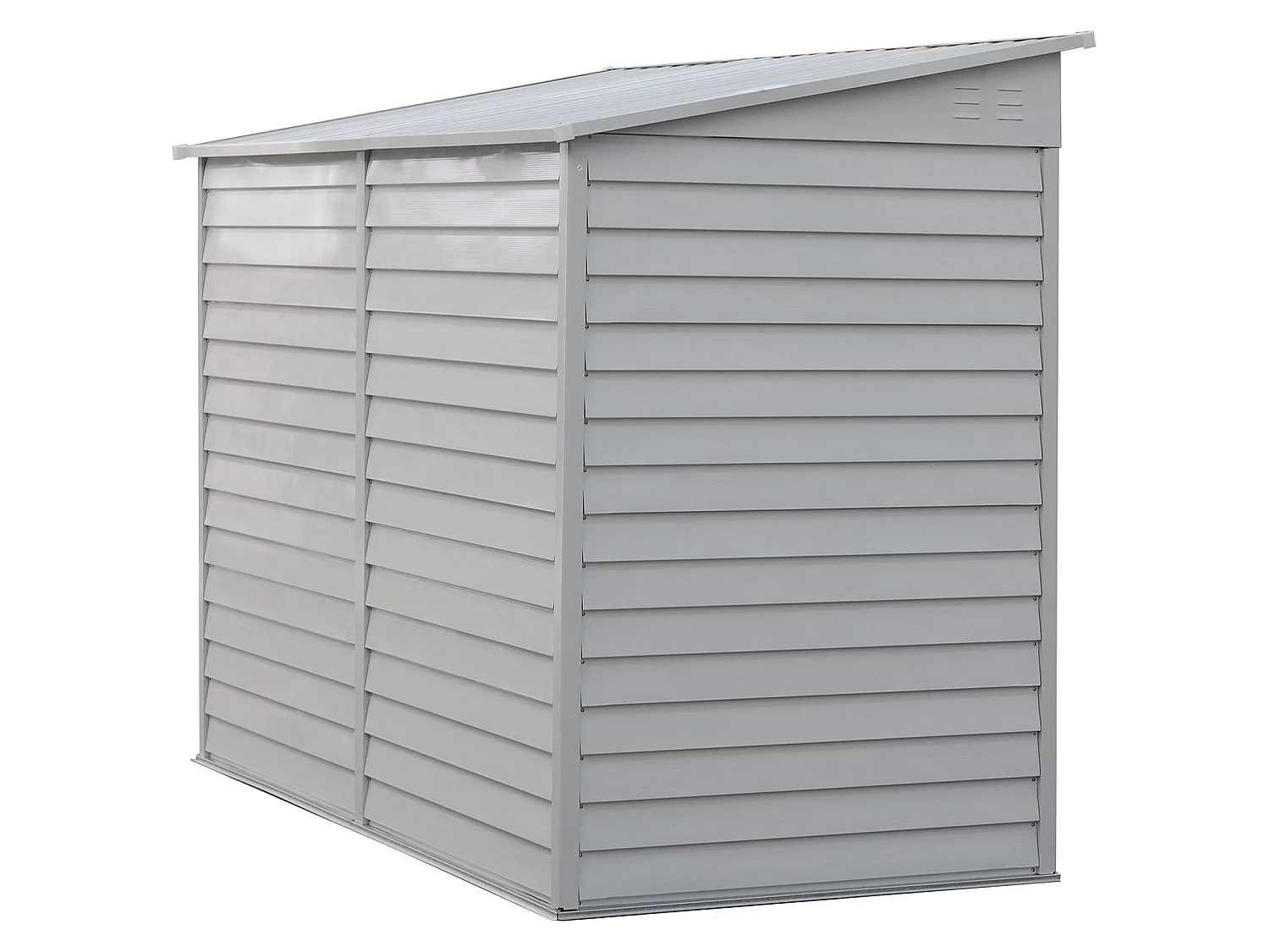 4.6 x 9 ft Metal Garden Storage Shed with Double Doors Pent Roof - White