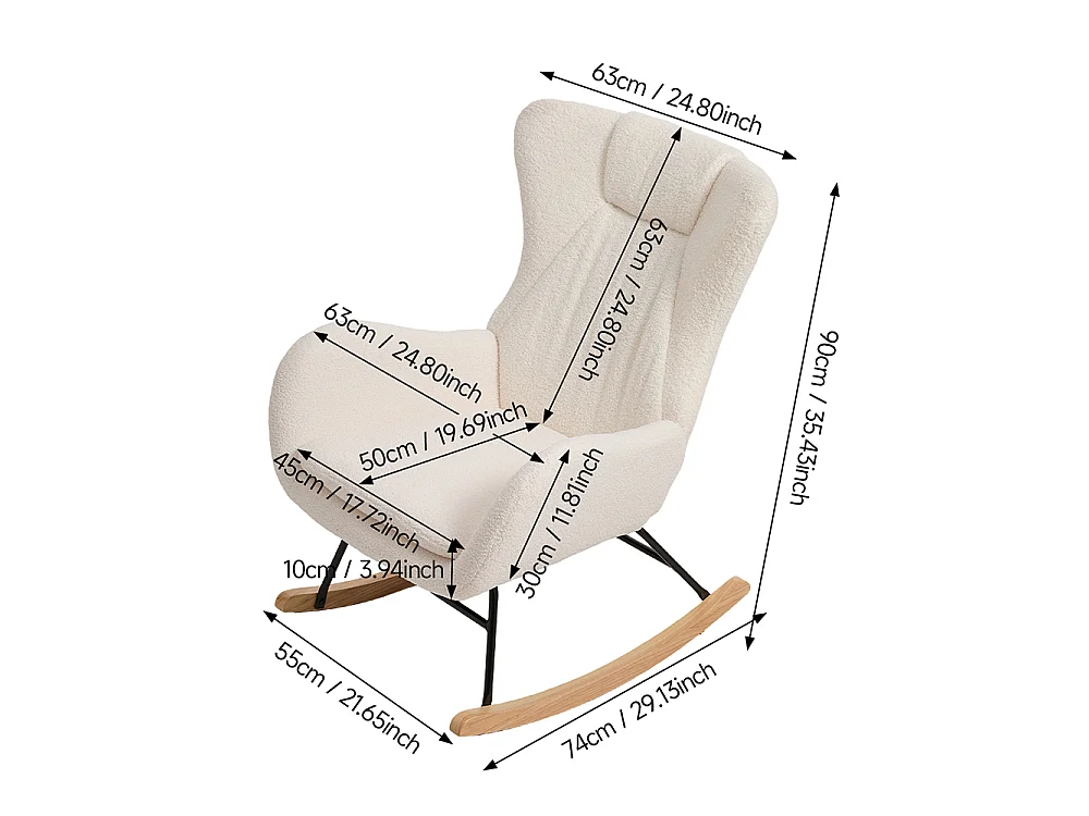 White Lambswool Rocking Chair