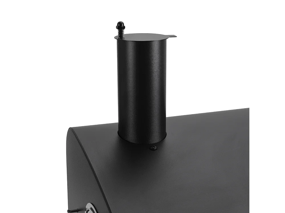 Black Carbon Steel Charcoal BBQ Grill with Dome, Thermometer & Side Shelves