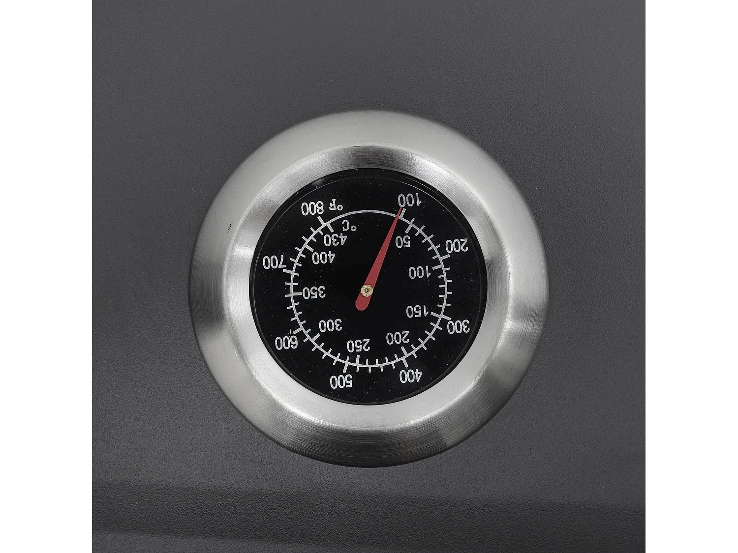 Black Carbon Steel Portable Charcoal BBQ Grill with Thermometer & Side Shelves