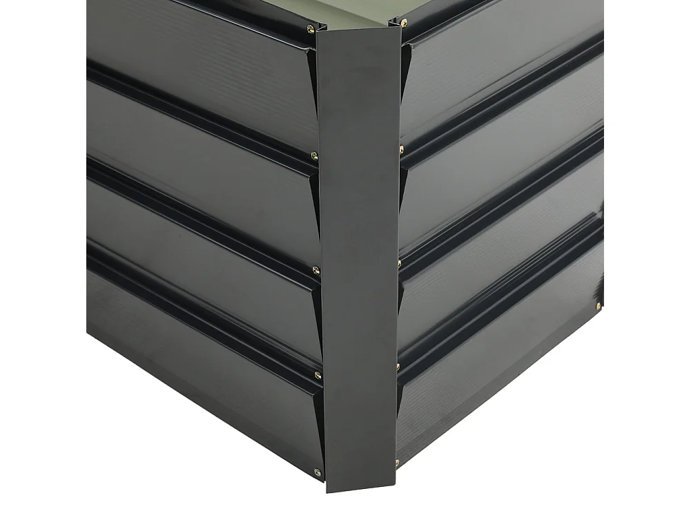 Anthracite Black Zinc Steel L Shaped Raised Garden Bed