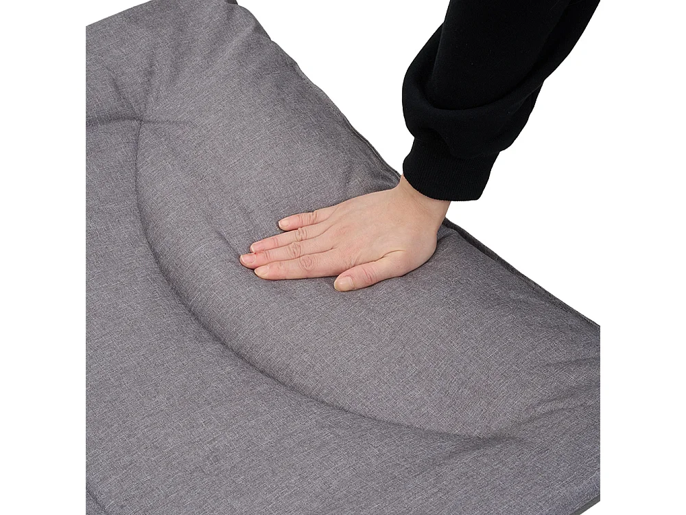 Foldable Heavy Duty Camping Cot with Headrest 280kg Capacity - Grey