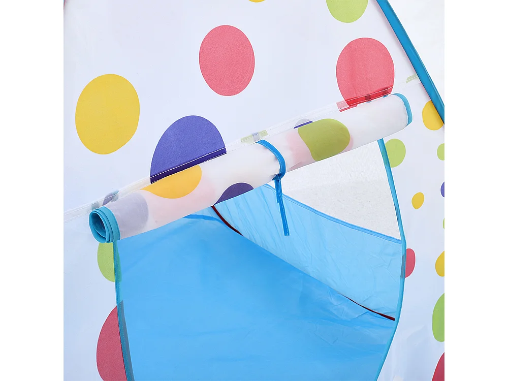 3-in-1 Foldable Kids Play Tent with Tunnel & Ball Pit - Polka Dot