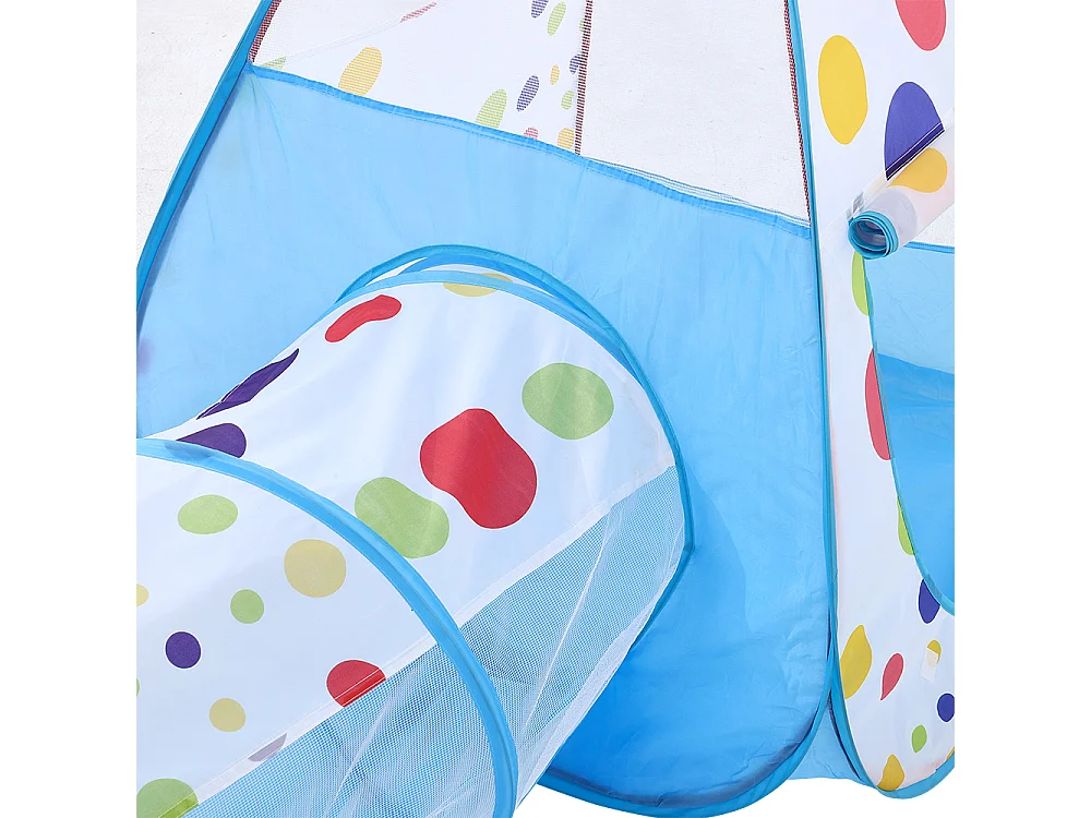 3-in-1 Foldable Kids Play Tent with Tunnel & Ball Pit - Polka Dot