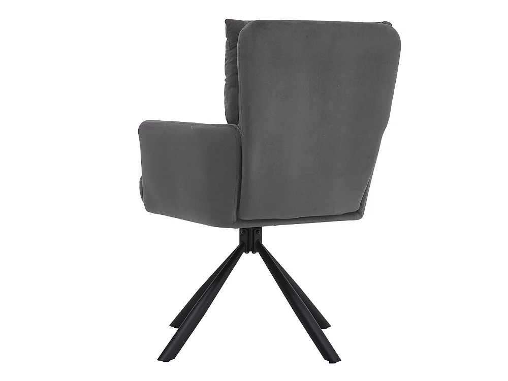 Grey Swivel Armchair with Velvet Upholstery 180° Swivel