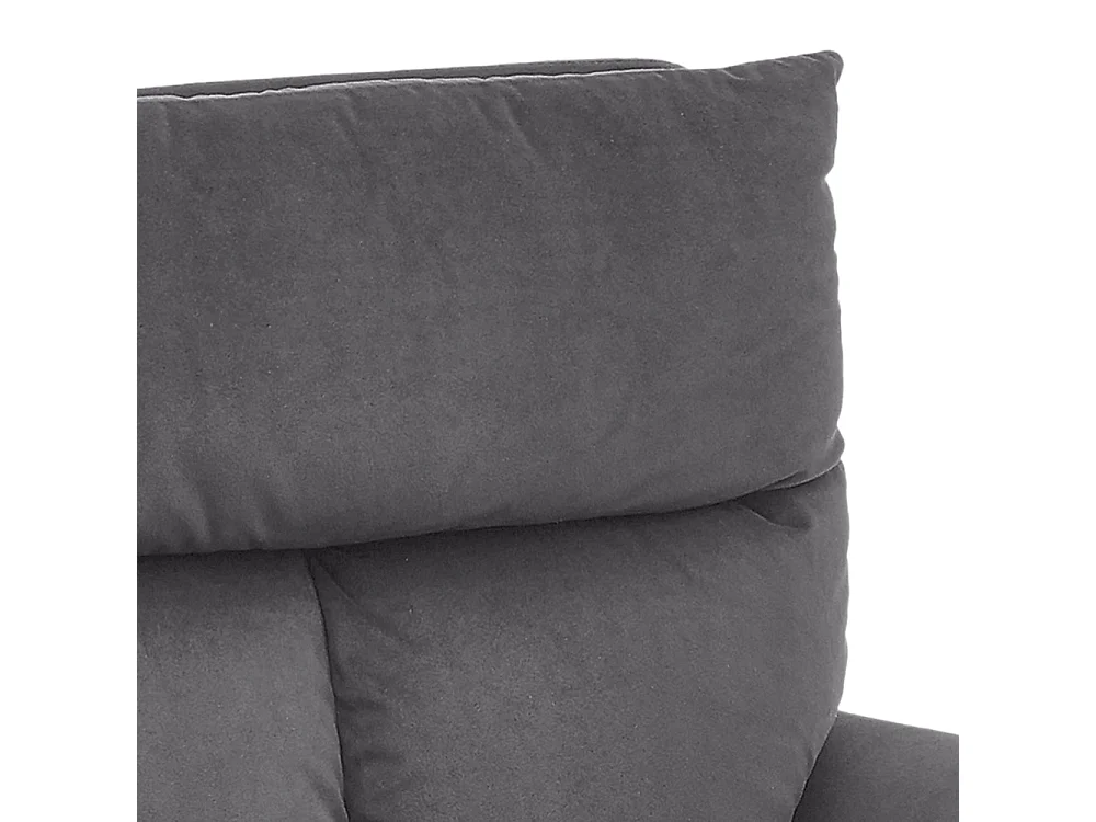 Grey Swivel Armchair with Velvet Upholstery 180° Swivel