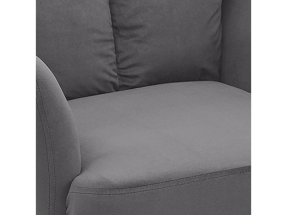 Grey Swivel Armchair with Velvet Upholstery 180° Swivel