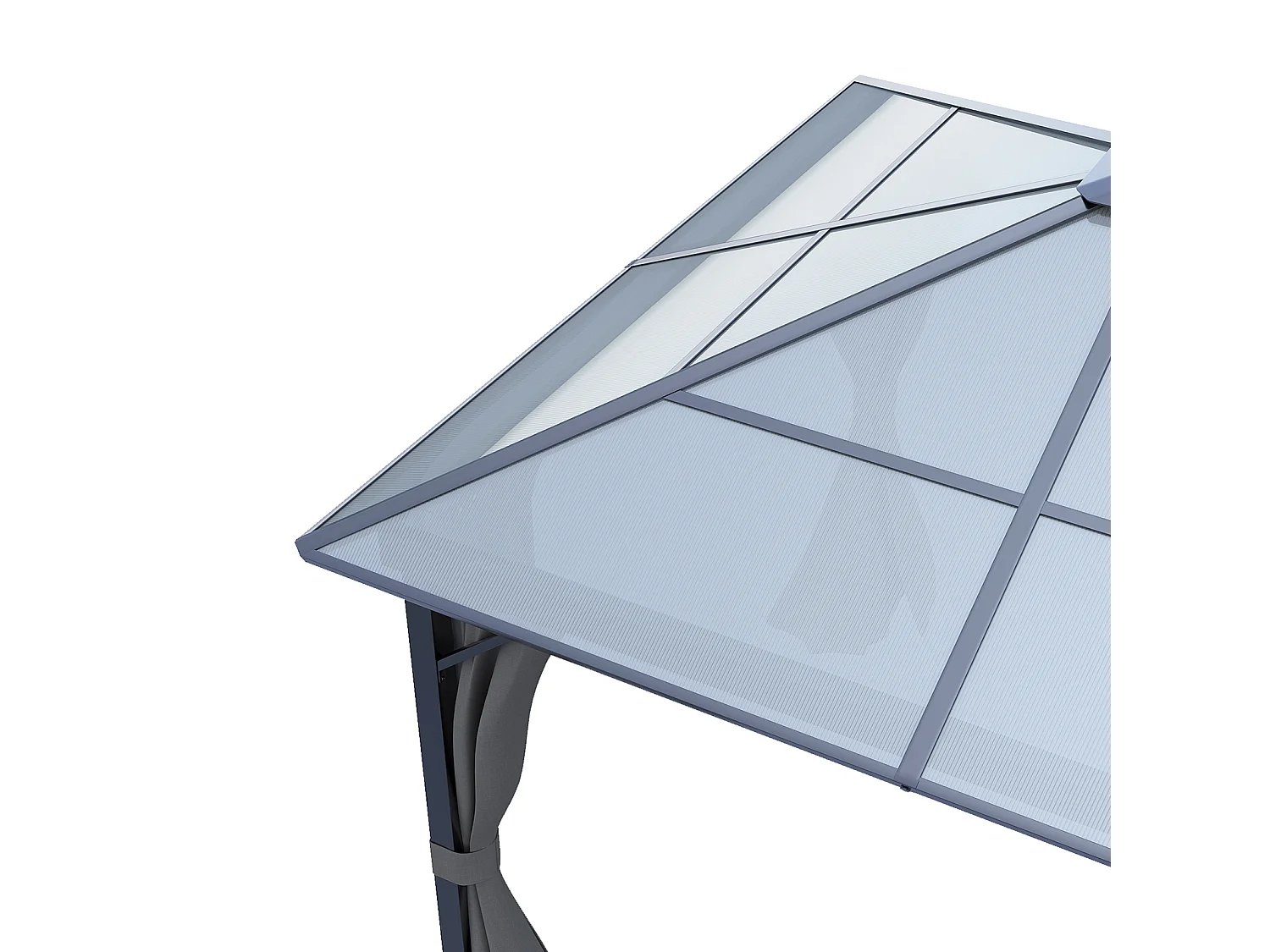 3 x 3m Dark Grey Outdoor Metal Gazebo with Side Curtains