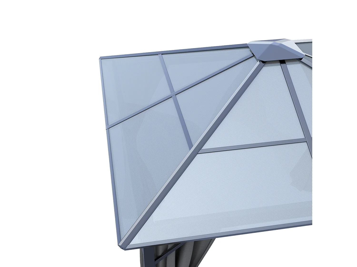 3 x 3m Dark Grey Outdoor Metal Gazebo with Side Curtains