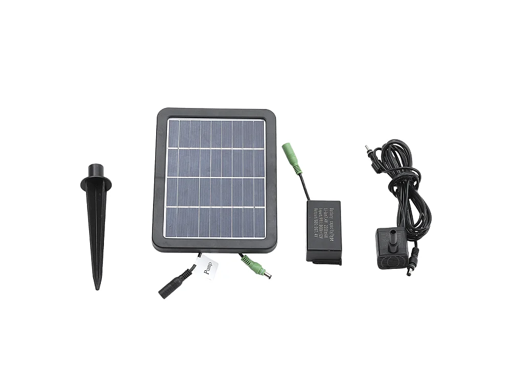 4-Tier Resin Rockery Water Fountain with Solar Power and LED Light