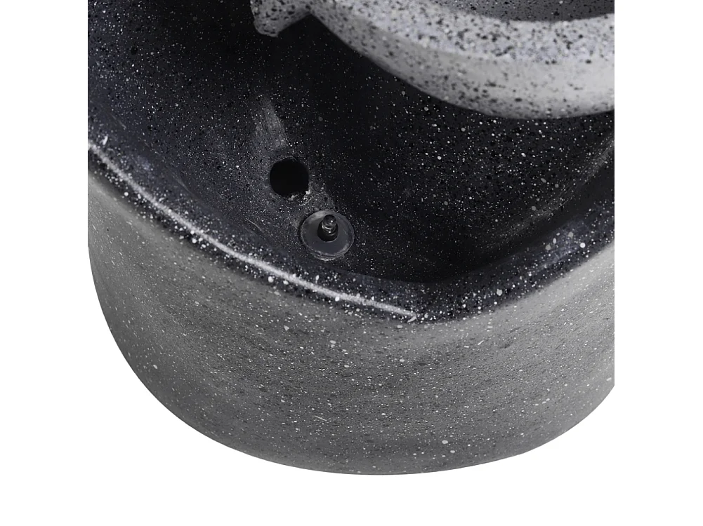 Grey Resin 4-Tier Solar Powered Cascading Bowl Water Fountain with LED Light