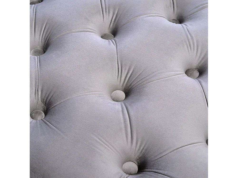 Light Grey Velvet Rectangular Footstool
