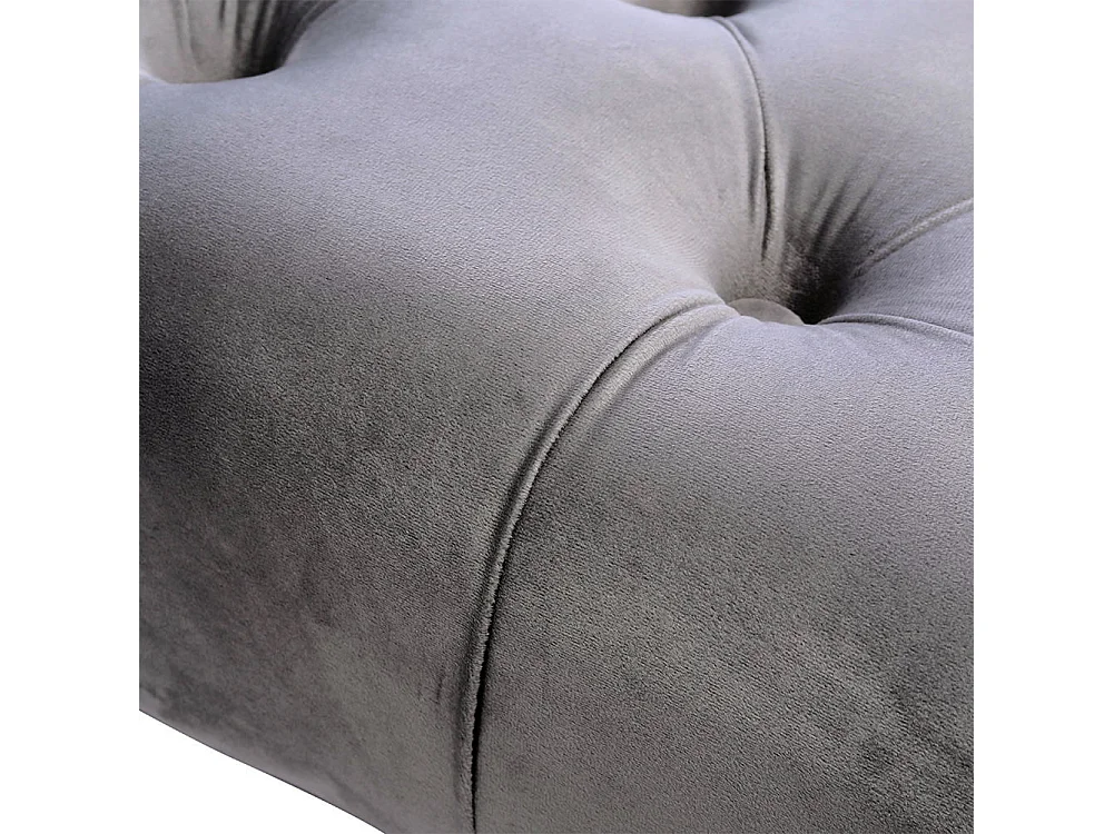 Light Grey Velvet Rectangular Footstool
