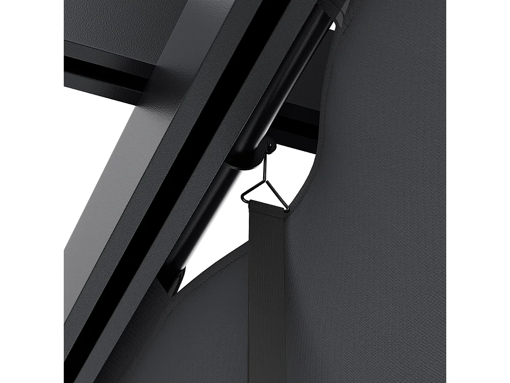 Aluminium Garden Pergola with Retractable UV-Resistant Canopy - 400 x 300cm - Charcoal Grey