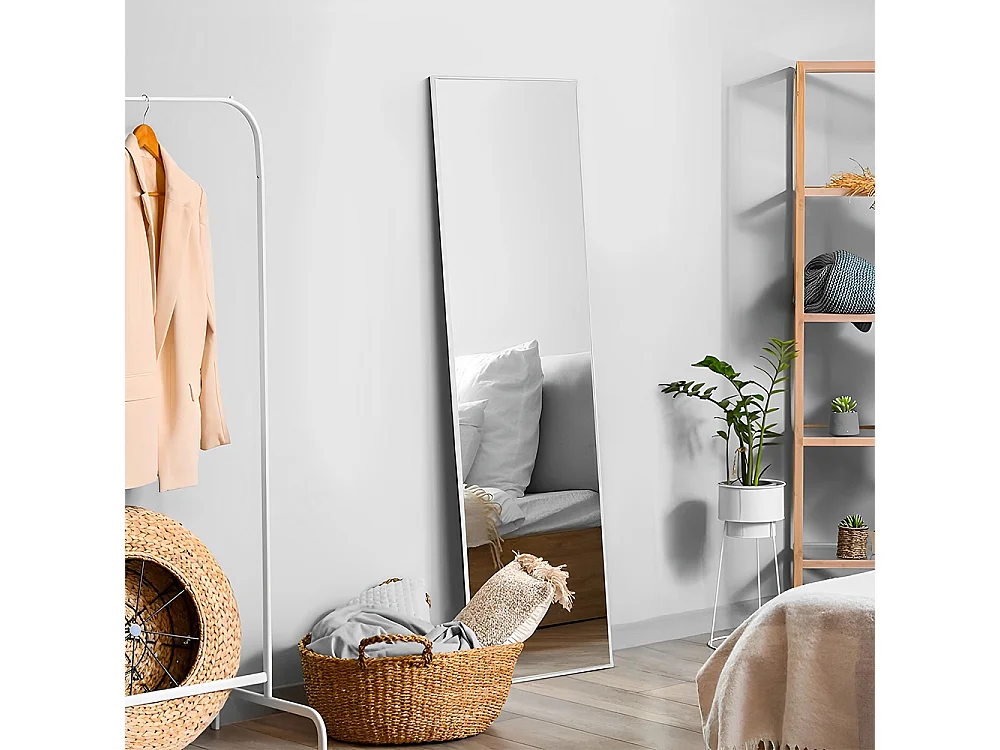 30 x 120cm Full Length Mirror Wall Mounted or Leaning Silvery White