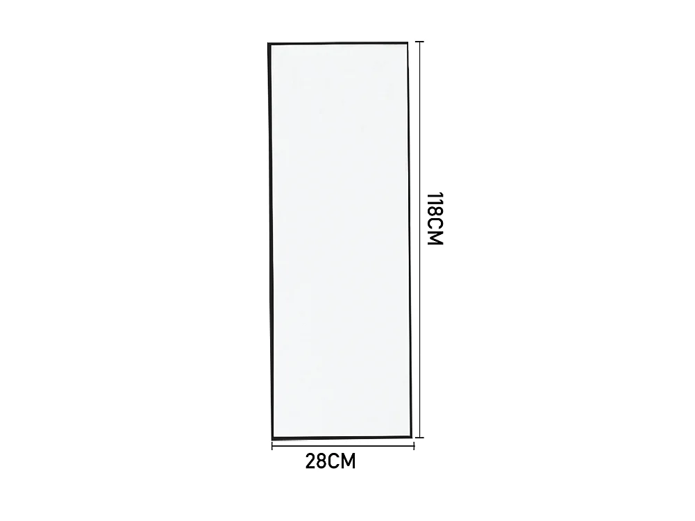 28 x 118cm Full Length Over Door Mirror Adjustable Hanging Strips