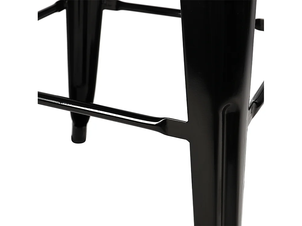 Set of 4 Black Metal Bar Stools Mid Century Industrial Style