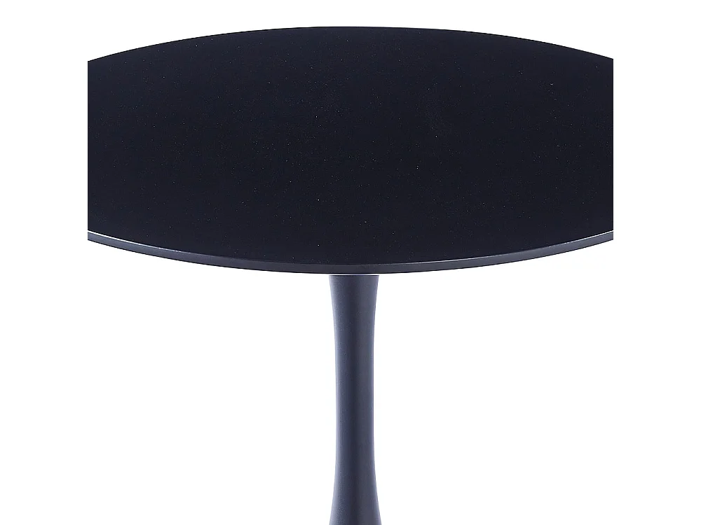 4-Seater Black Round Dining Table with Tulip Base