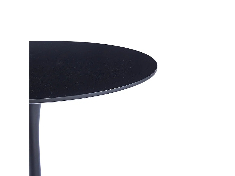 4-Seater Black Round Dining Table with Tulip Base