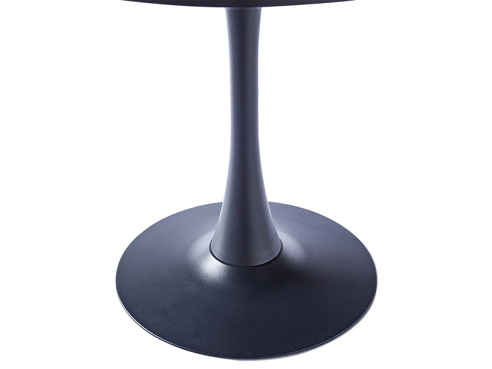 4-Seater Black Round Dining Table with Tulip Base
