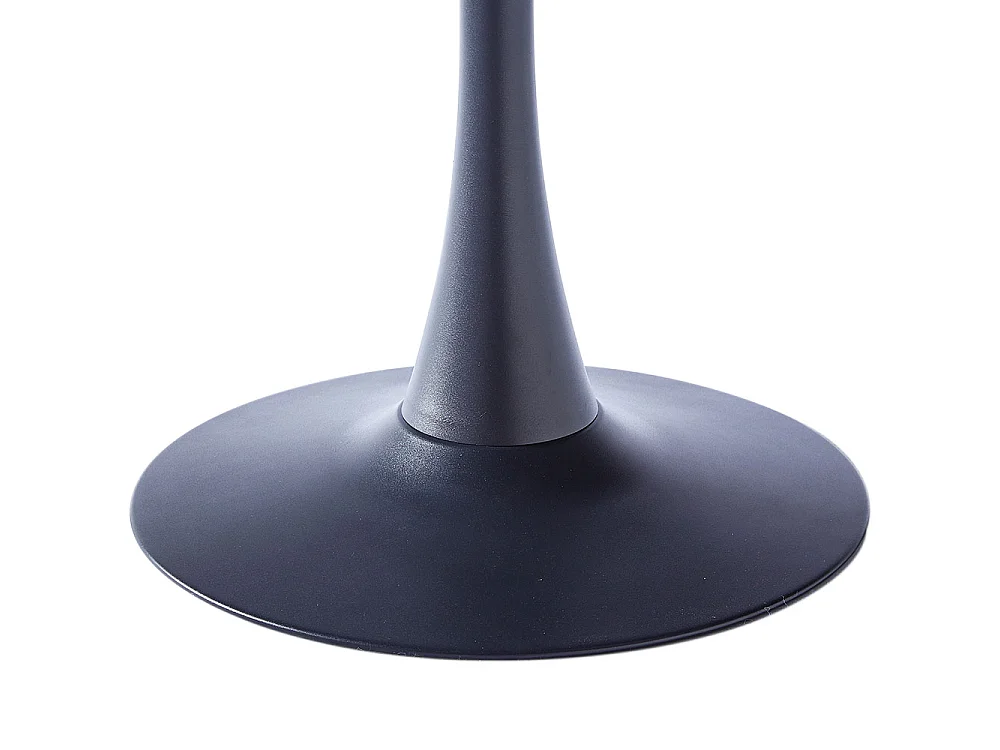 4-Seater Black Round Dining Table with Tulip Base