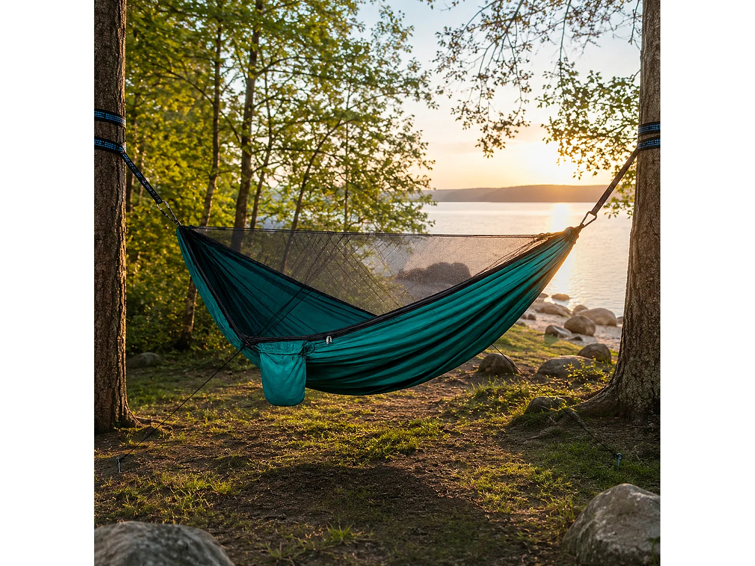 Amaca Da Giardino E Campeggio Con Zanzariera In Nylon Traspirante Per Escursionismo Backpacking Relax All Aperto Supporto 300 Kg 290 x 140 Cm Verde