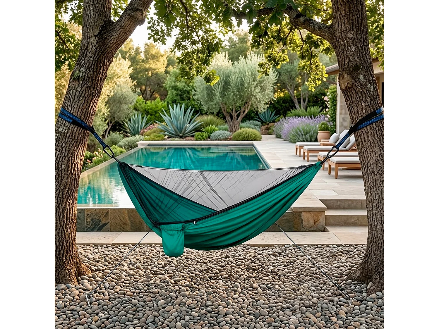 Amaca Da Giardino E Campeggio Con Zanzariera In Nylon Traspirante Per Escursionismo Backpacking Relax All Aperto Supporto 300 Kg 290 x 140 Cm Verde
