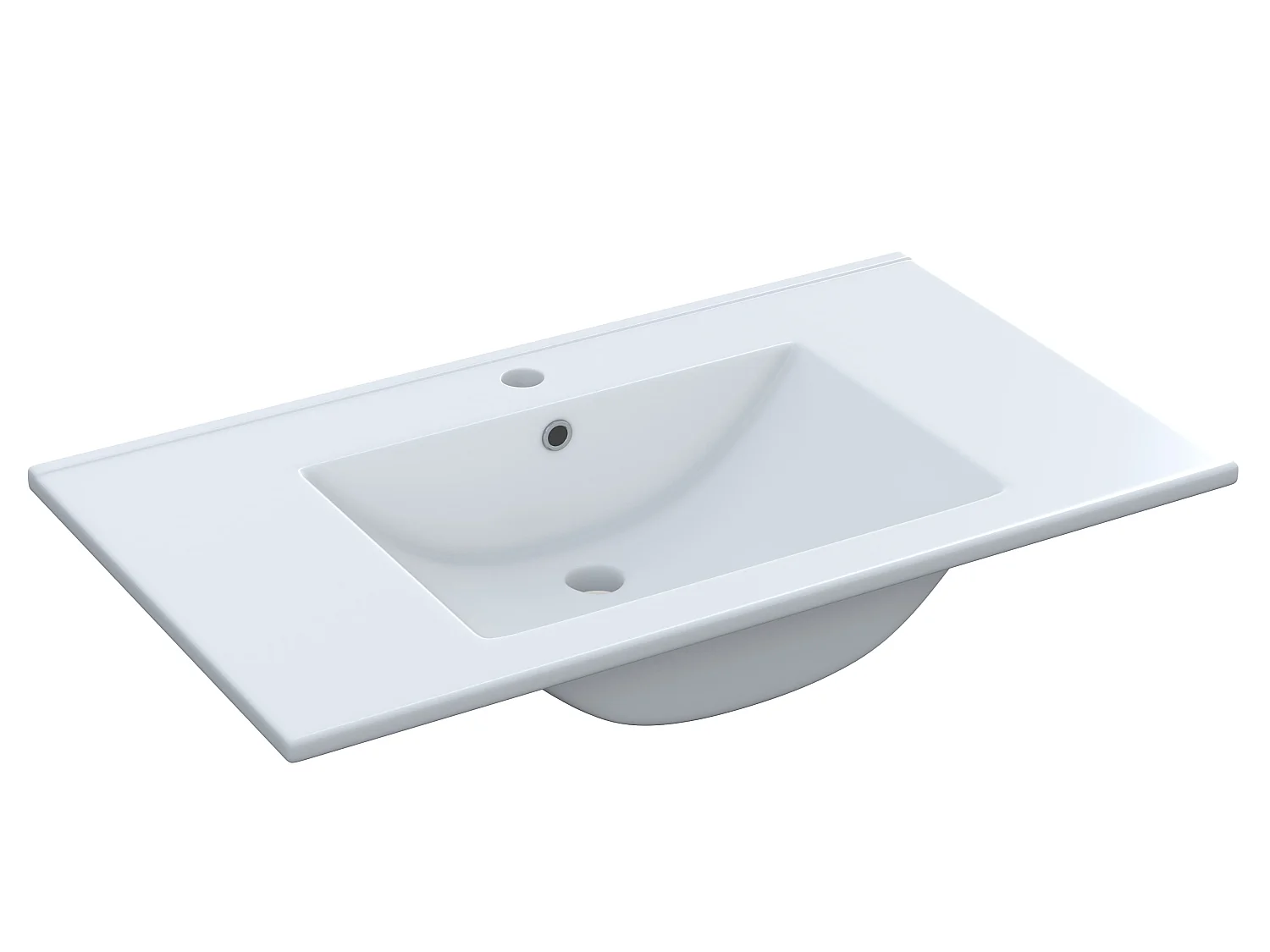 Bel Air Mobile Bagno Sottolavabo Sospeso Due Cassetti Finitura Bianco 80x46x66 Cm