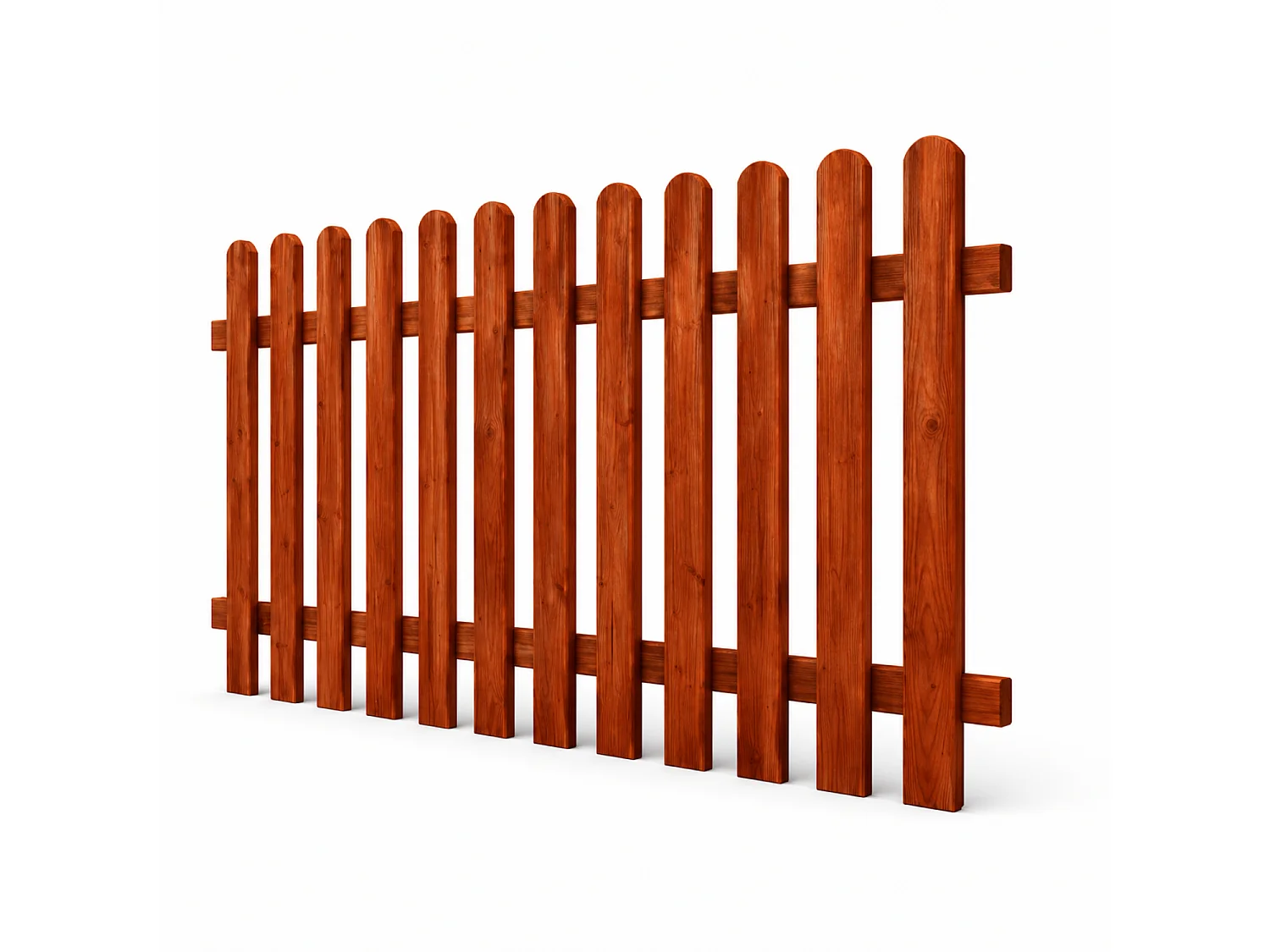 Staccionata In Legno Di Pino Per Giardino Orto E Recinti Decorativi Con Doghe Arrotondate Protezione Outdoor Resistente Alle Intemperie 200 x 80 Cm Legno Scuro