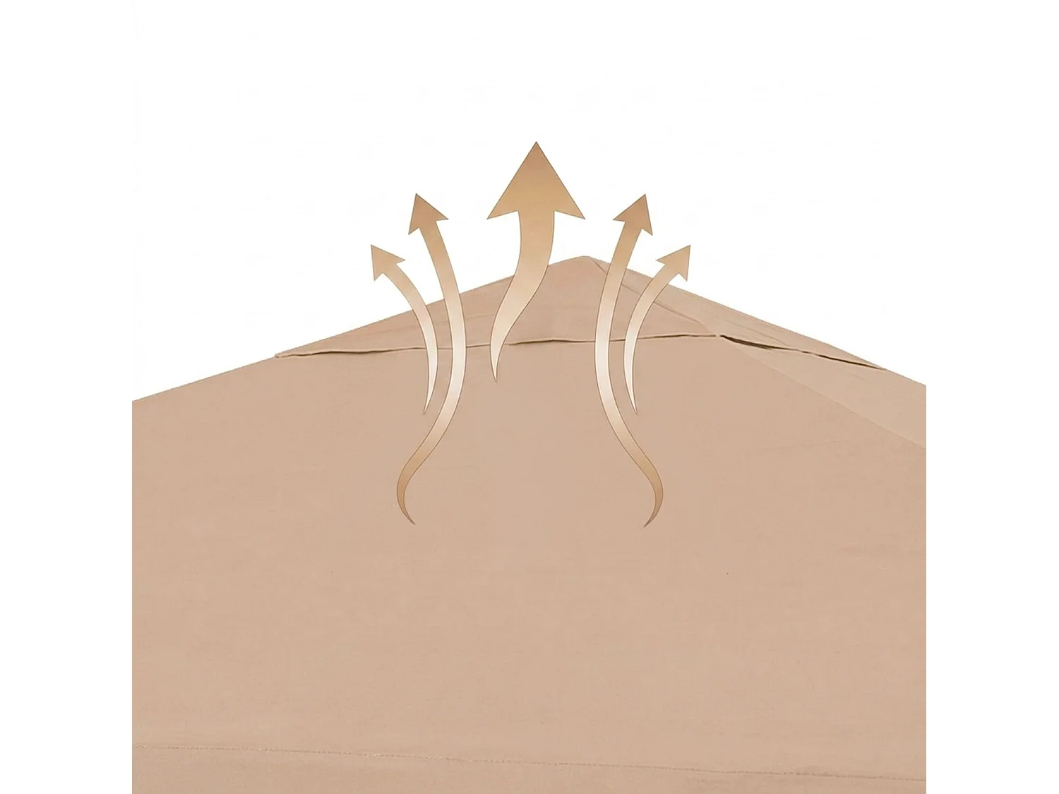 Telo Per Giardino Terrazza Veranda Ricambio Gazebo 3x4 Metri Impermeabile In Poliestere PVC Con Protezione UV Velcro Rinforzato Outdoor 300 X 400 Cm Beige