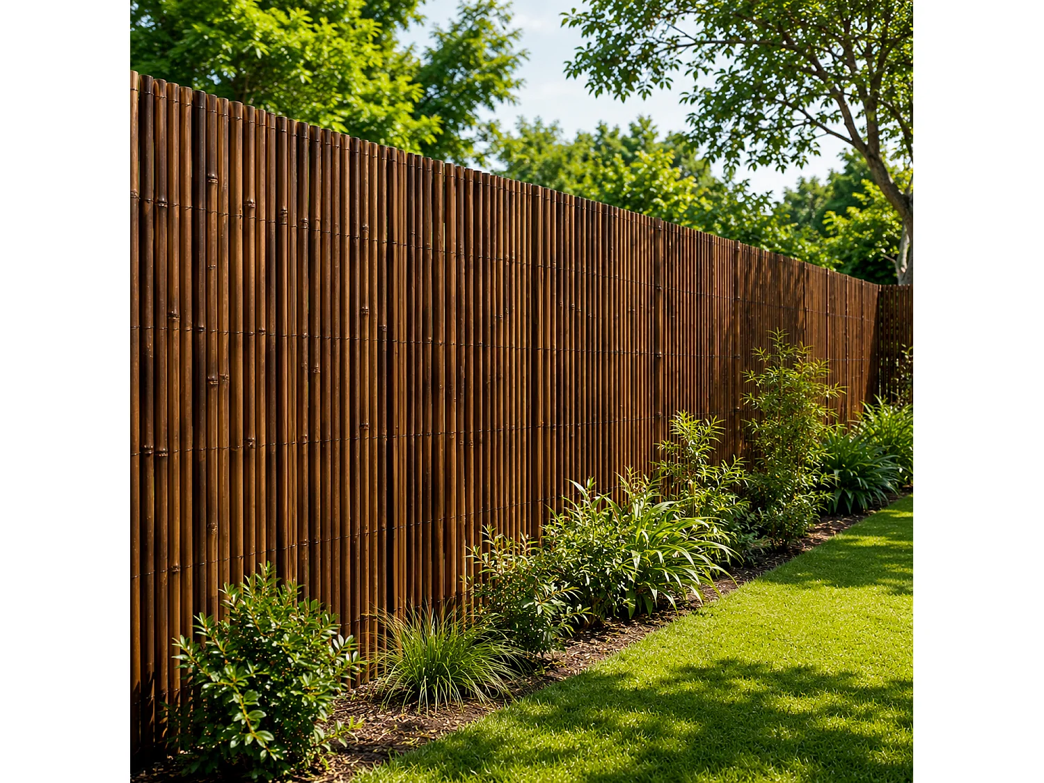 Arella in Bamboo Ø 20-30 mm Recinzione Frangivista Premium da Giardino e Balcone Piscina Esterno Resistente alle Intemperie 140 x 250 cm Marrone Scuro