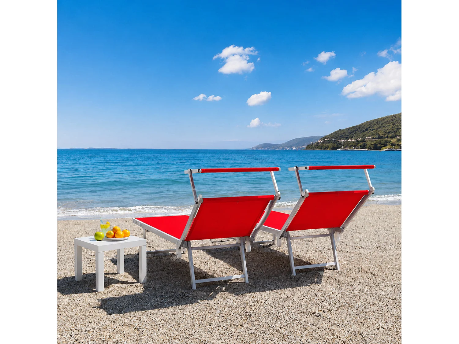 Set Da 2 Lettini Prendisole Pieghevole Professionale In Alluminio Tettuccio Orientabile Tettino Parasole Per Mare Spiaggia Piscina Giardino 182 X 60 X 38 Cm Rosso