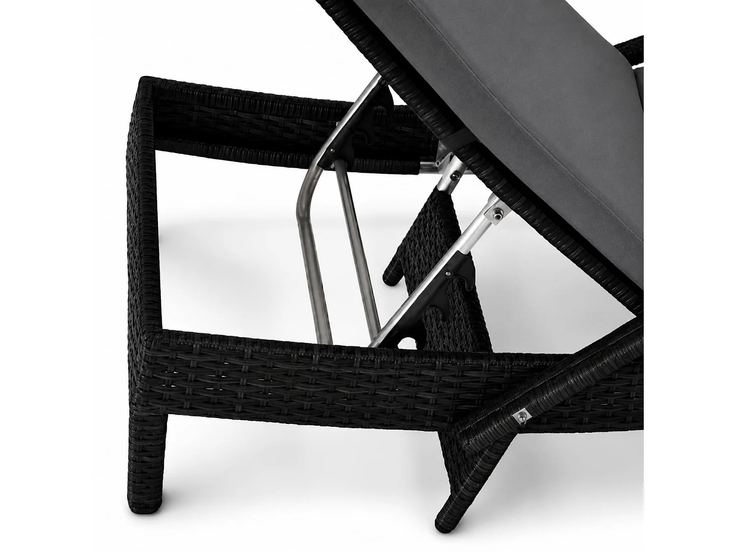 Lettino Outdoor Con Schienale Multiposizione E Cuscino Imbottito Ideale Per Abbronzatura Benessere E Tempo Libero 190 x 62 x 34 Cm Nero