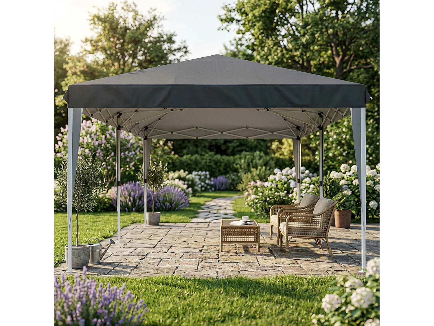 Gazebo Professionale Impermeabile Con Struttura In Metallo Pareti Laterali Porte E Finestre Removibili Altezza Regolabile Per Eventi All Aperto Nero 3x6 Metri