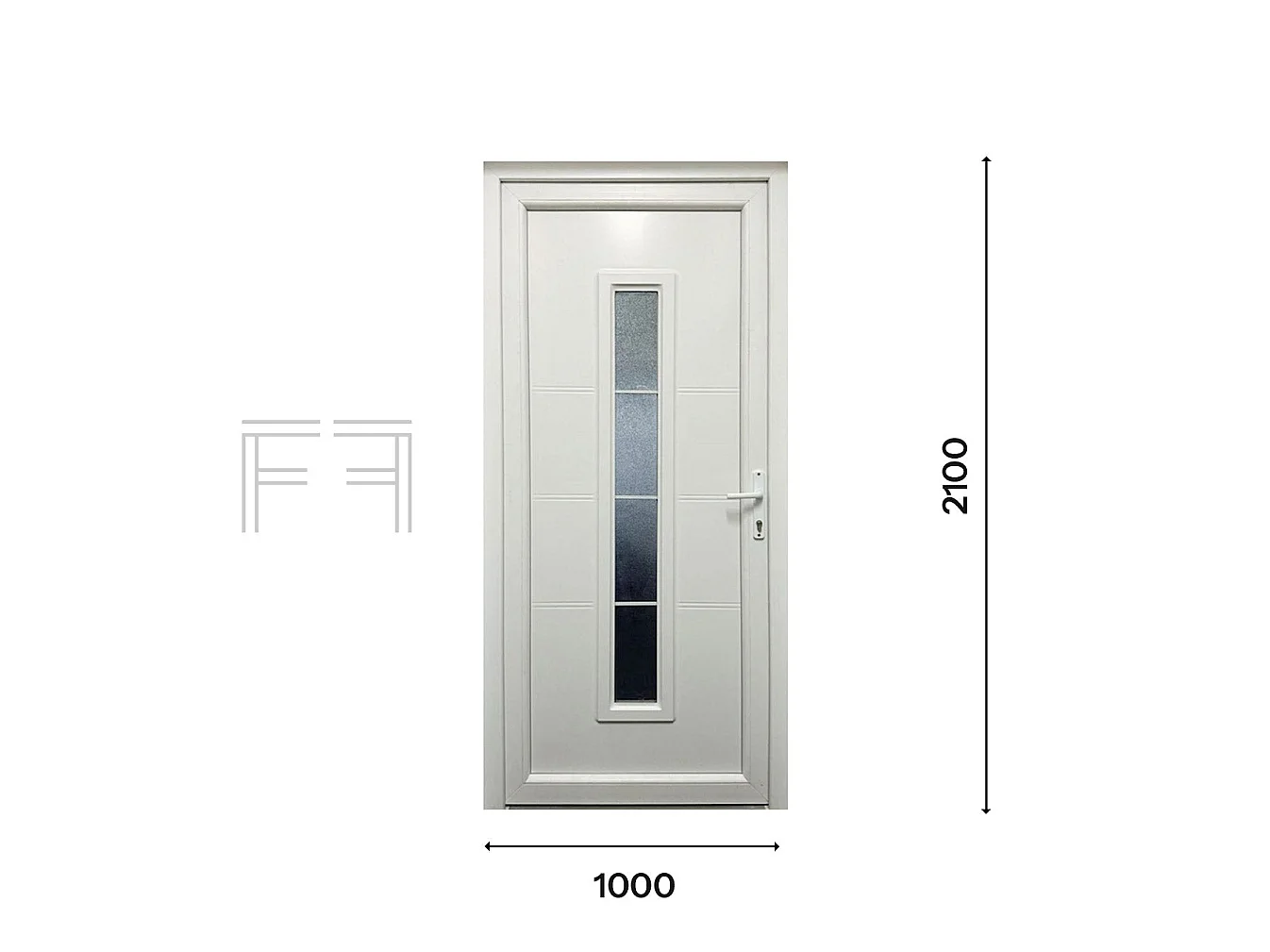PVC-Eingangstür Fintex Group M.3 1000 x 2100 mm - 5 Kammern, Isolierpaneel 24 mm