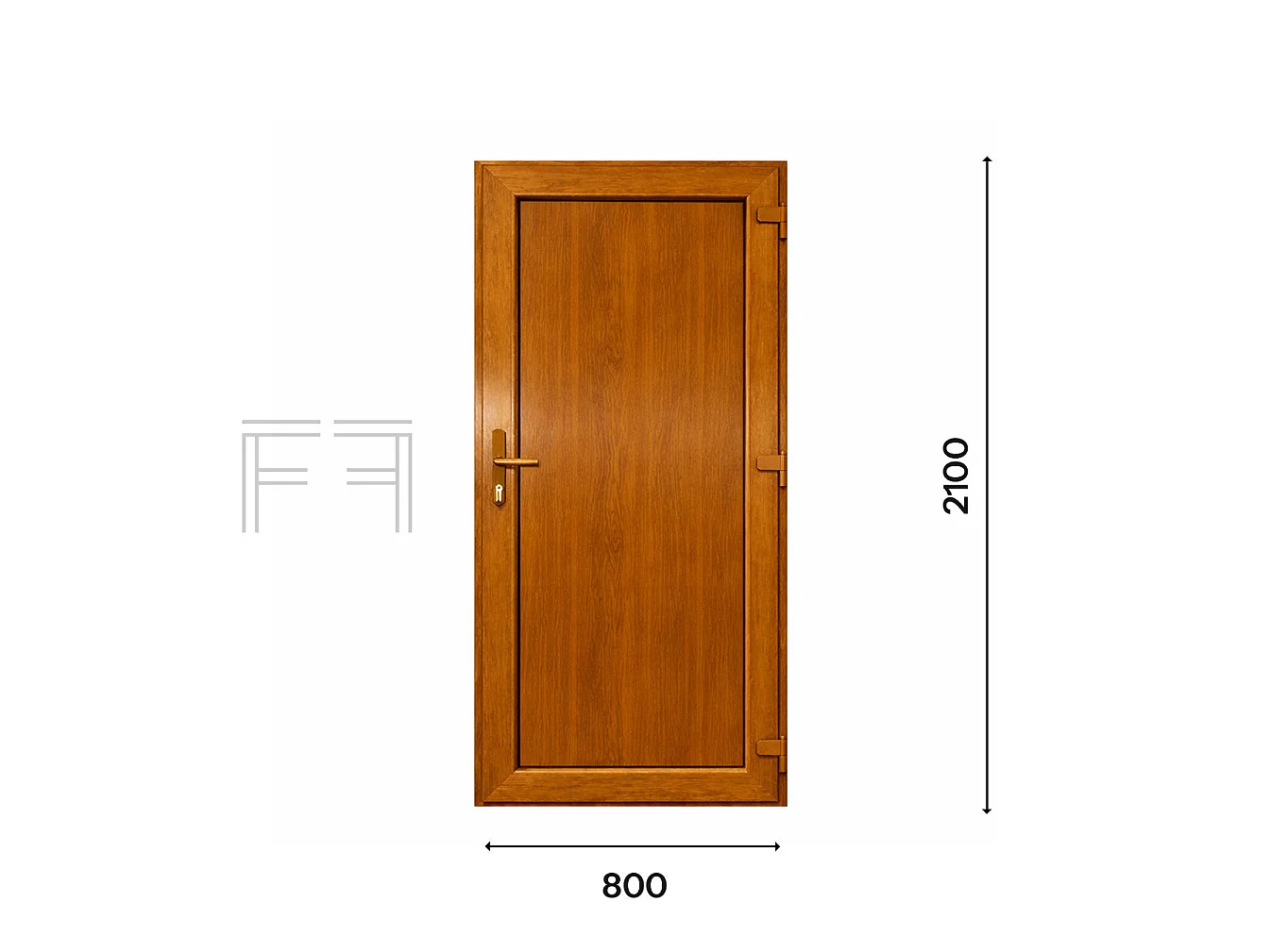 PVC-Eingangstür Fintex Group G. Oak 800x2100 - 5 Kammern, 24mm Panel