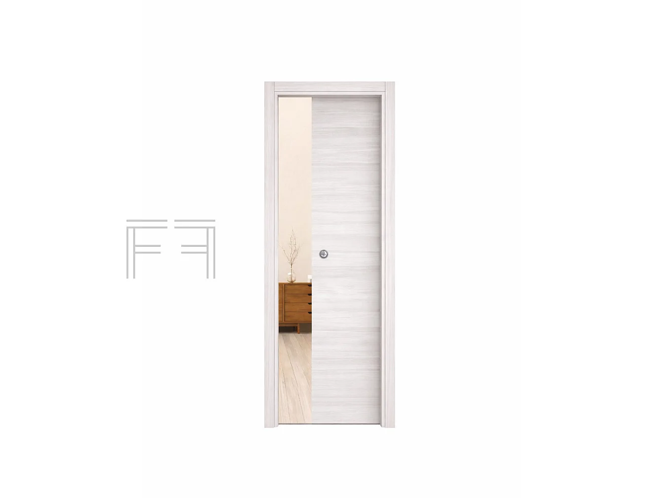 Porta interna scorrevole reversibile Palissandro Fintex Group 70x210 cm