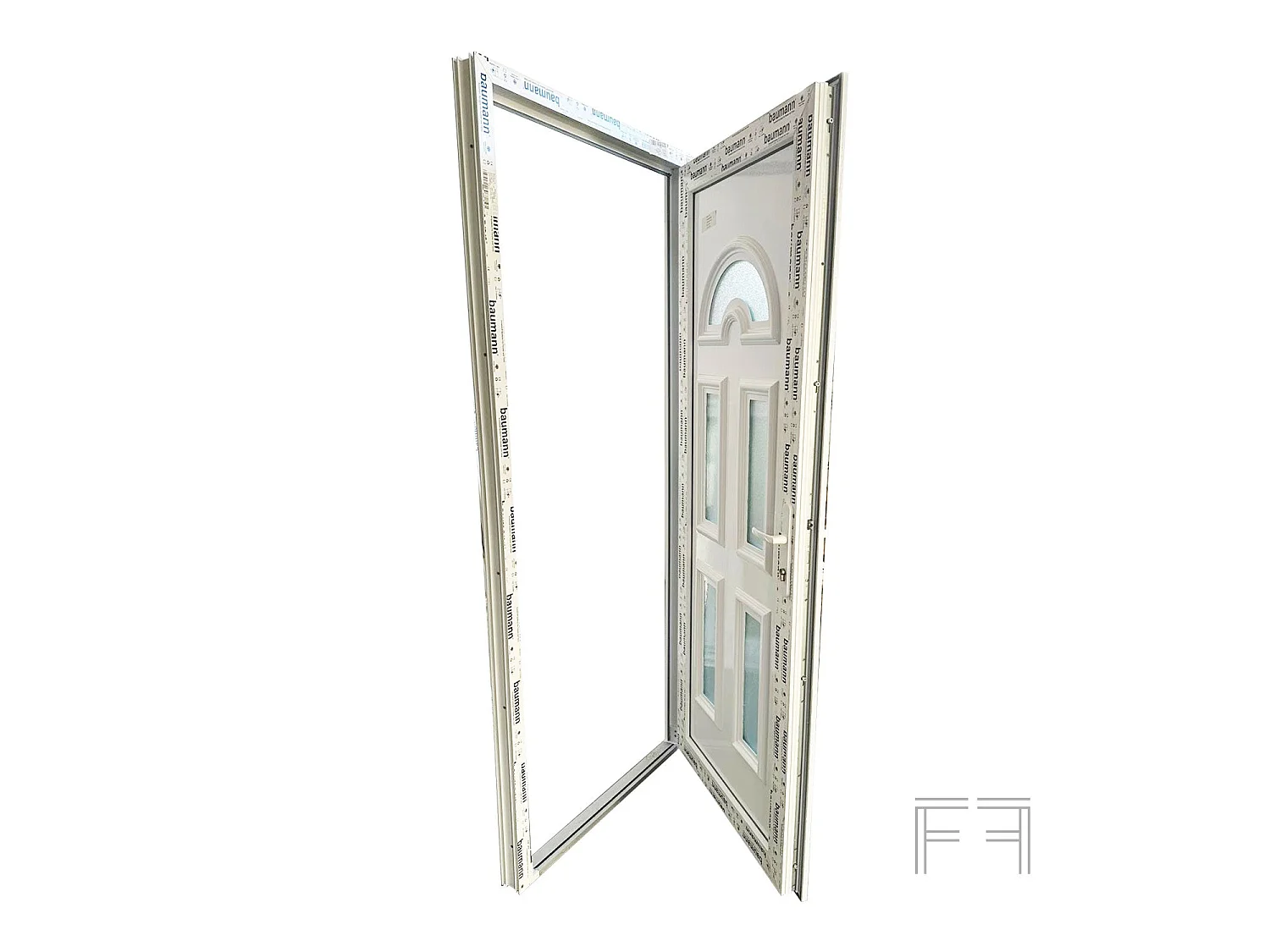 Fintex Group M.2 PVC Eingangstür - 900 x 2100 mm, Weiß, Isoliertes Panel, Doppelte Dichtung