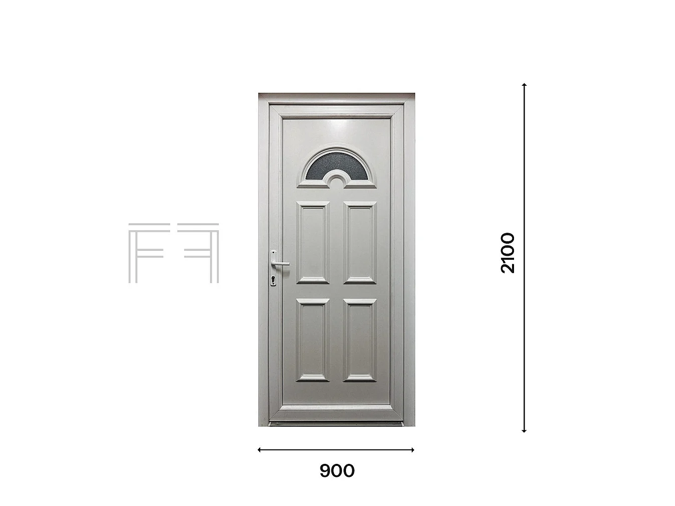 PVC-Eingangstür Fintex Group M.4 - 900 x 2100 mm, Weiß, Isoliertes Panel, ISO-zertifiziert