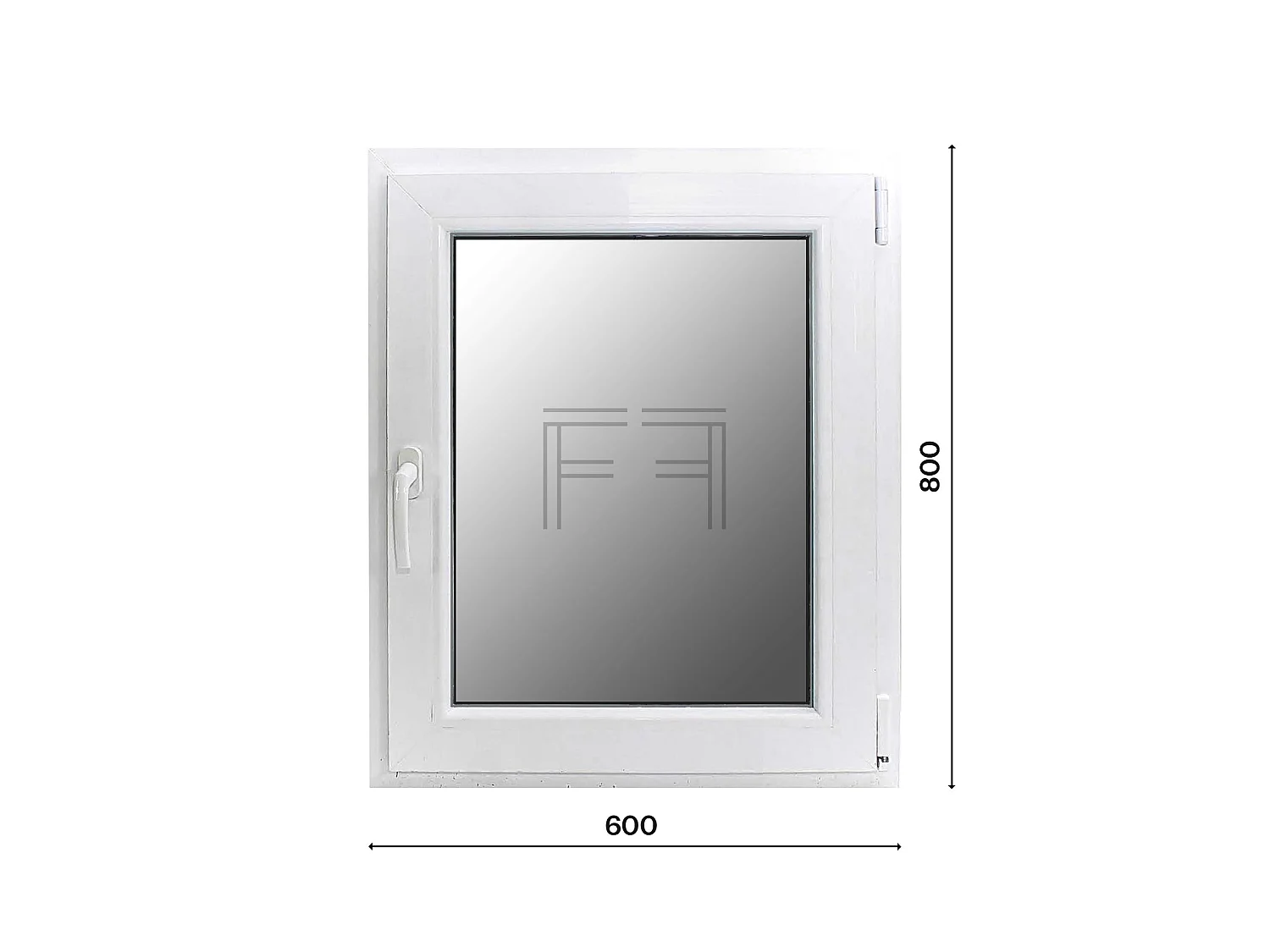 Finestra singola anta 60 x 80 cm Fintex Group - vetro 4 mm, doppio vetro 44.1/12ag/4be, profilo 5 camere