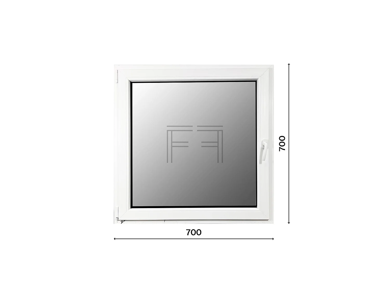 Finestra singola anta 70x70 cm, profilo 5 camere 70 mm, doppio vetro 44.1/12ag/4be.
