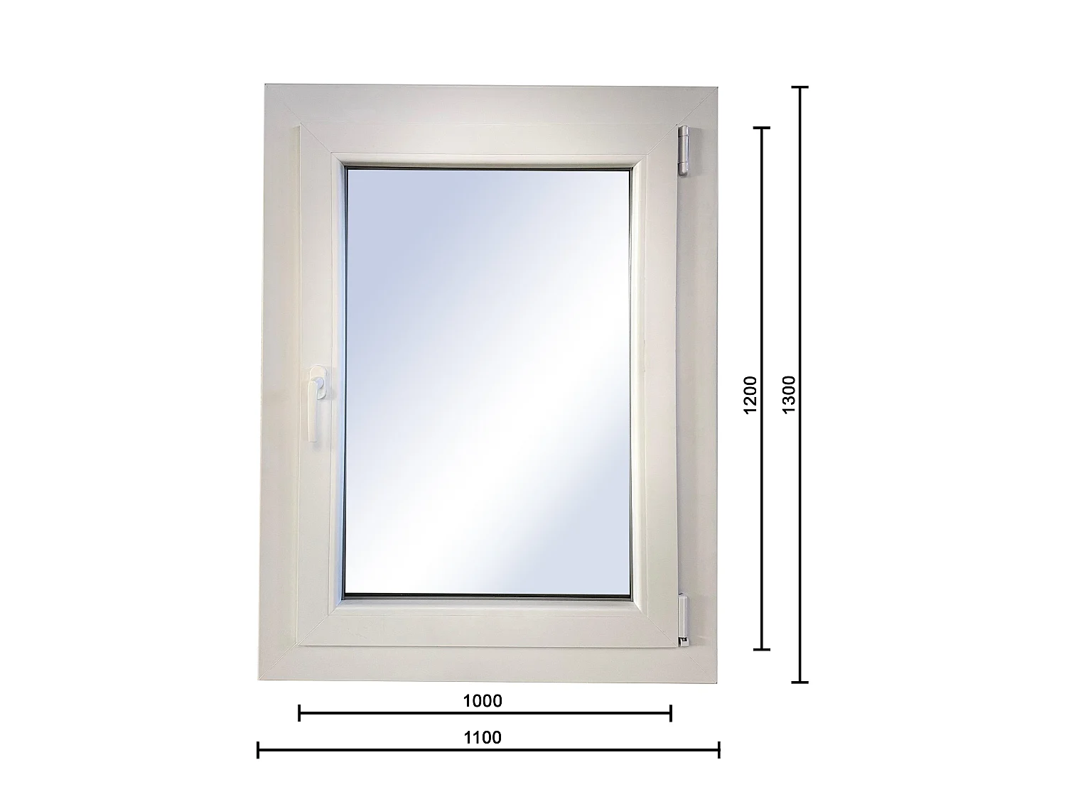 Finestrella singola anta 1000x1200 mm Fintex Group - profilo 5 camere, vetro doppio 44.1/12ag/4be