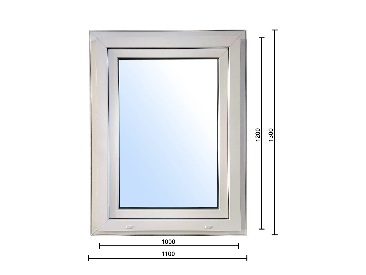Finestrella singola anta 1000x1200 mm Fintex Group - profilo 5 camere, vetro doppio 44.1/12ag/4be