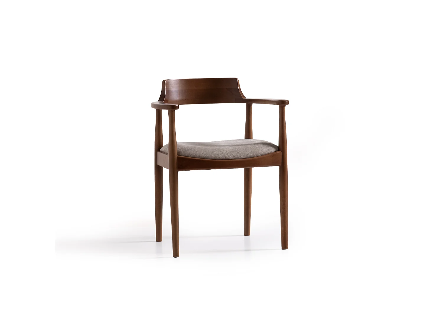 Silla BERLIN madera y tejido jaspeado beige