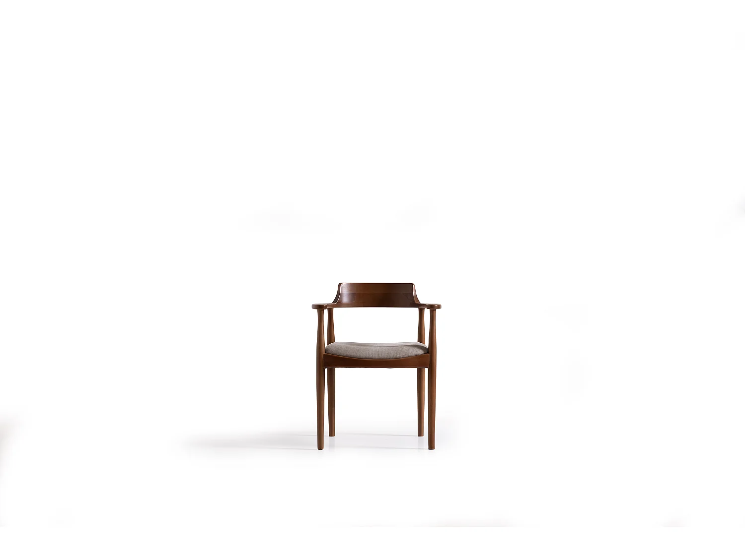 Silla BERLIN madera y tejido jaspeado beige
